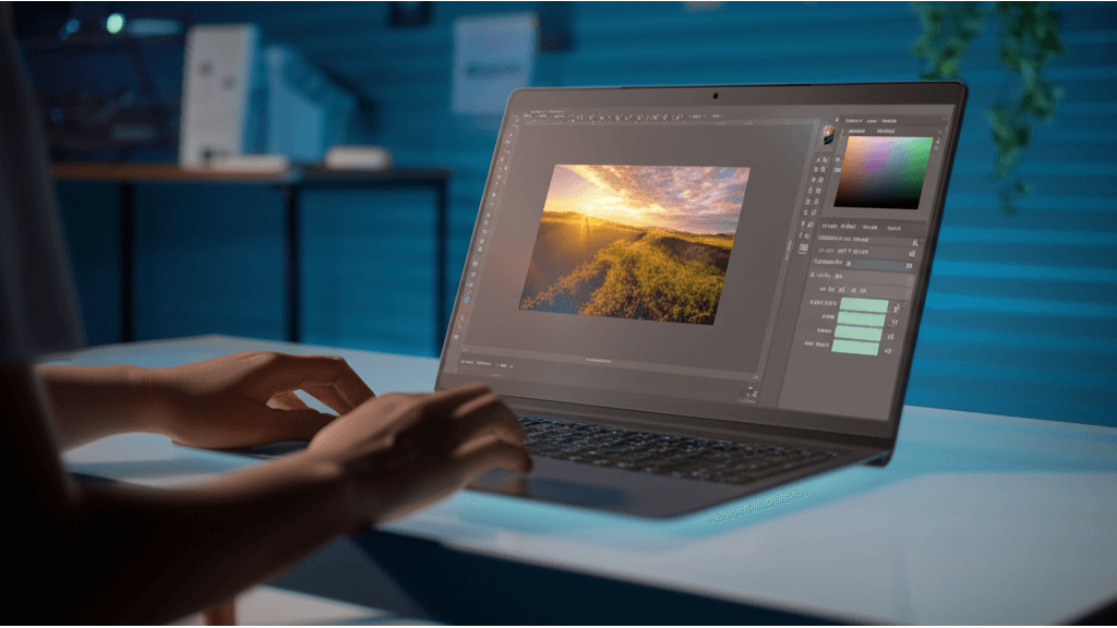 Galaxy_Book_4_AI與螢幕_Photoshop修圖快35_Dolby_Vision顯色